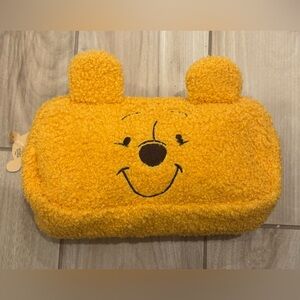 NWT Disney Winnie the Pooh fuzzy cosmetic bag/accessories case
